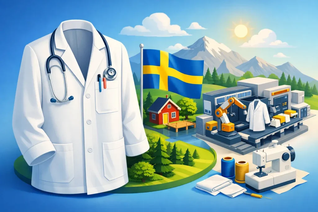 Läkarrock med svensk tillverkning