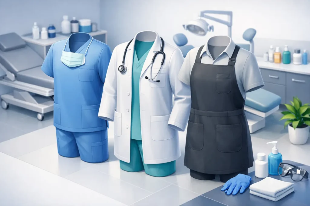 Rätt förkläde för klinikpersonal