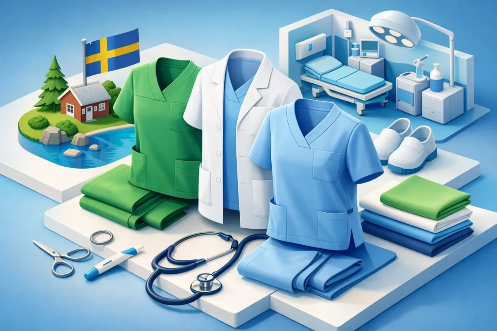 Svensktillverkade vårdkläder för kliniker