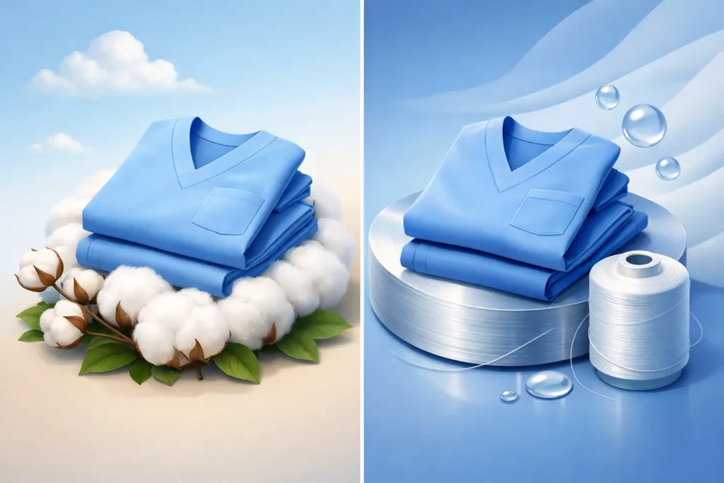 Vårdkläder bomull eller polyester?