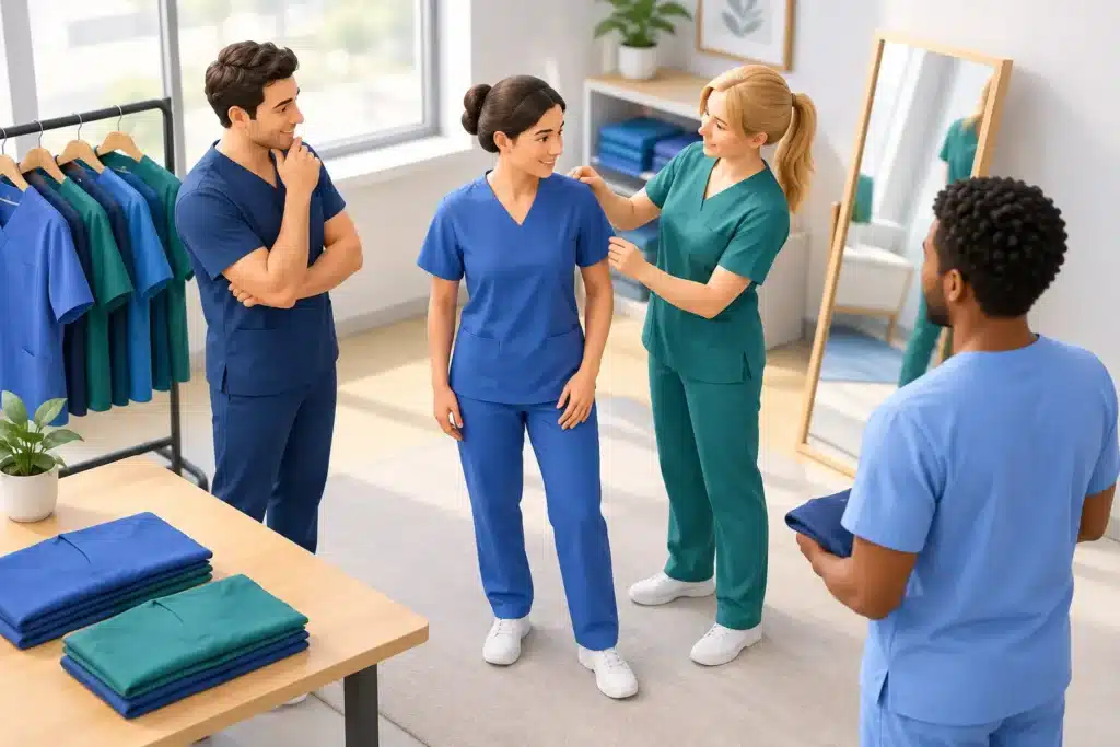 Organisera klädprovning för klinikteam rätt